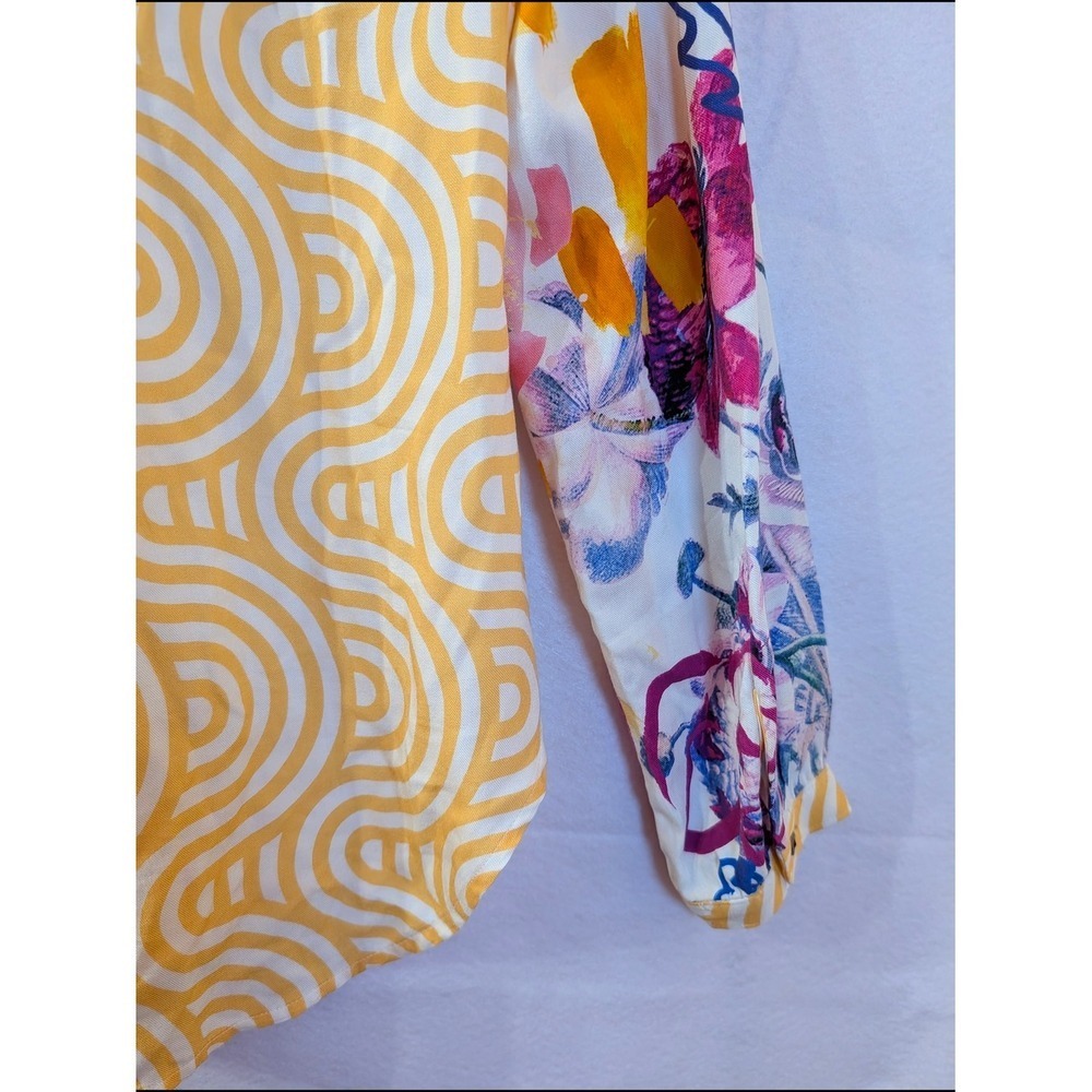 Maeve Anthropologie Mixed Print Button Down Women Sz S Multi Excellent Patchwork - Picture 11 of 14